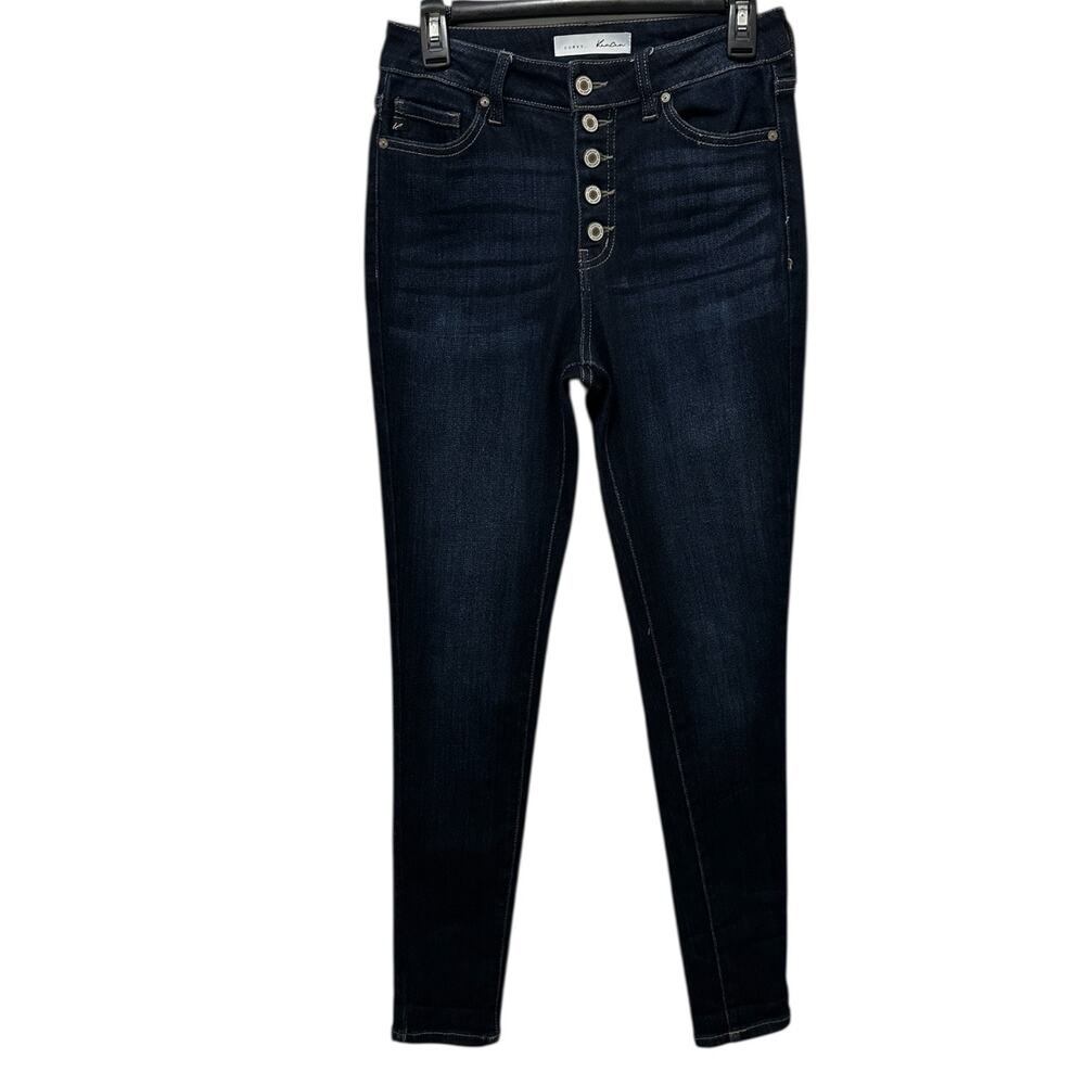 KANCAN Jeans Womens Size 7/27 Curvy Button Fly Dark Wash